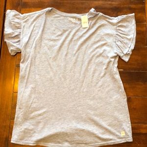 NWT Loft Small Ruffled Short-Sleeve Top